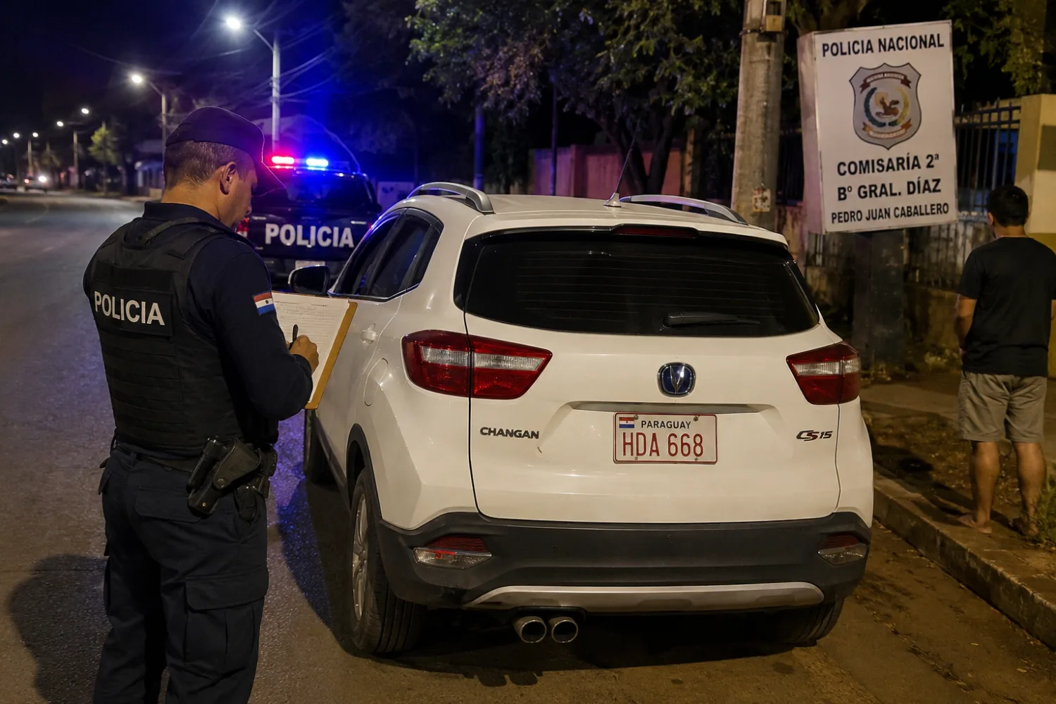 Policía retiene vehículo por utilizar escape ruidoso en la vía pública