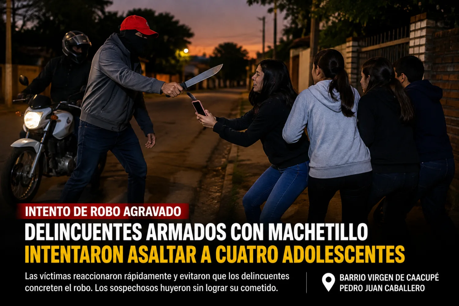 Frustran intento de robo agravado contra cuatro adolescentes en el barrio Virgen de Caacupé