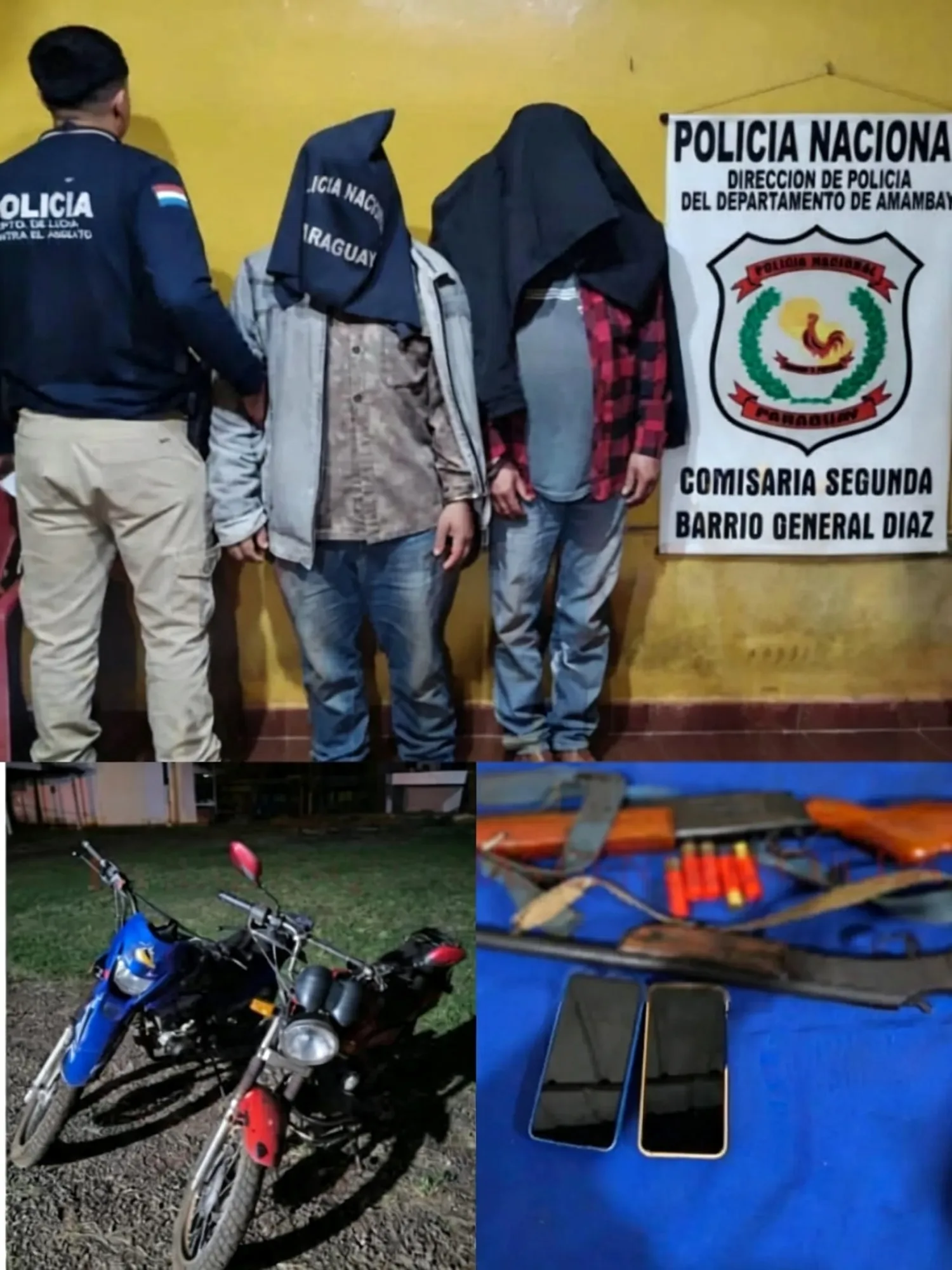 Incautan dos escopetas y motocicletas durante operativo en Colonia Fortuna