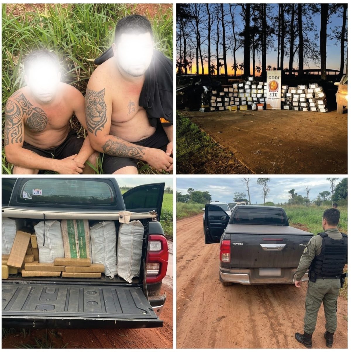 Incautan más de 2.000 kilos de marihuana durante operativo de la FTC en Bella Vista Norte