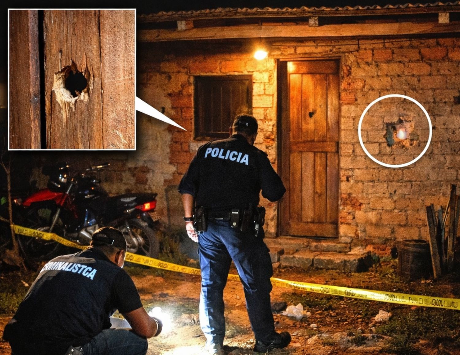 Violento hecho: sujetos atacan casa y disparan contra la puerta