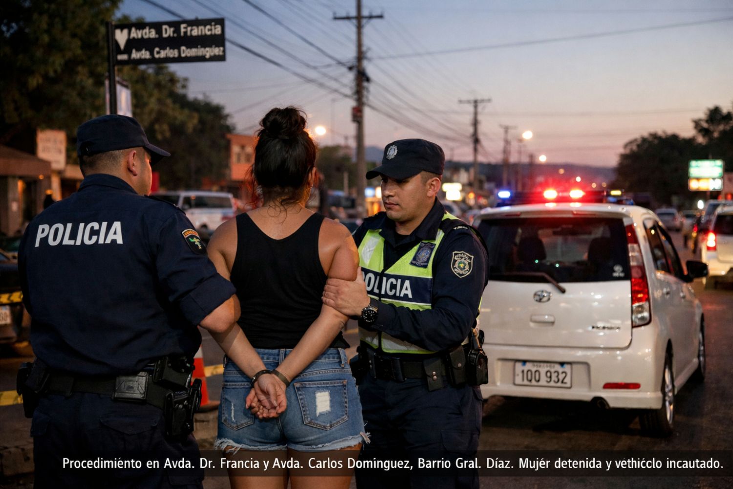 Intervienen a mujer por resistencia y presunto estado etílico en plena vía pública